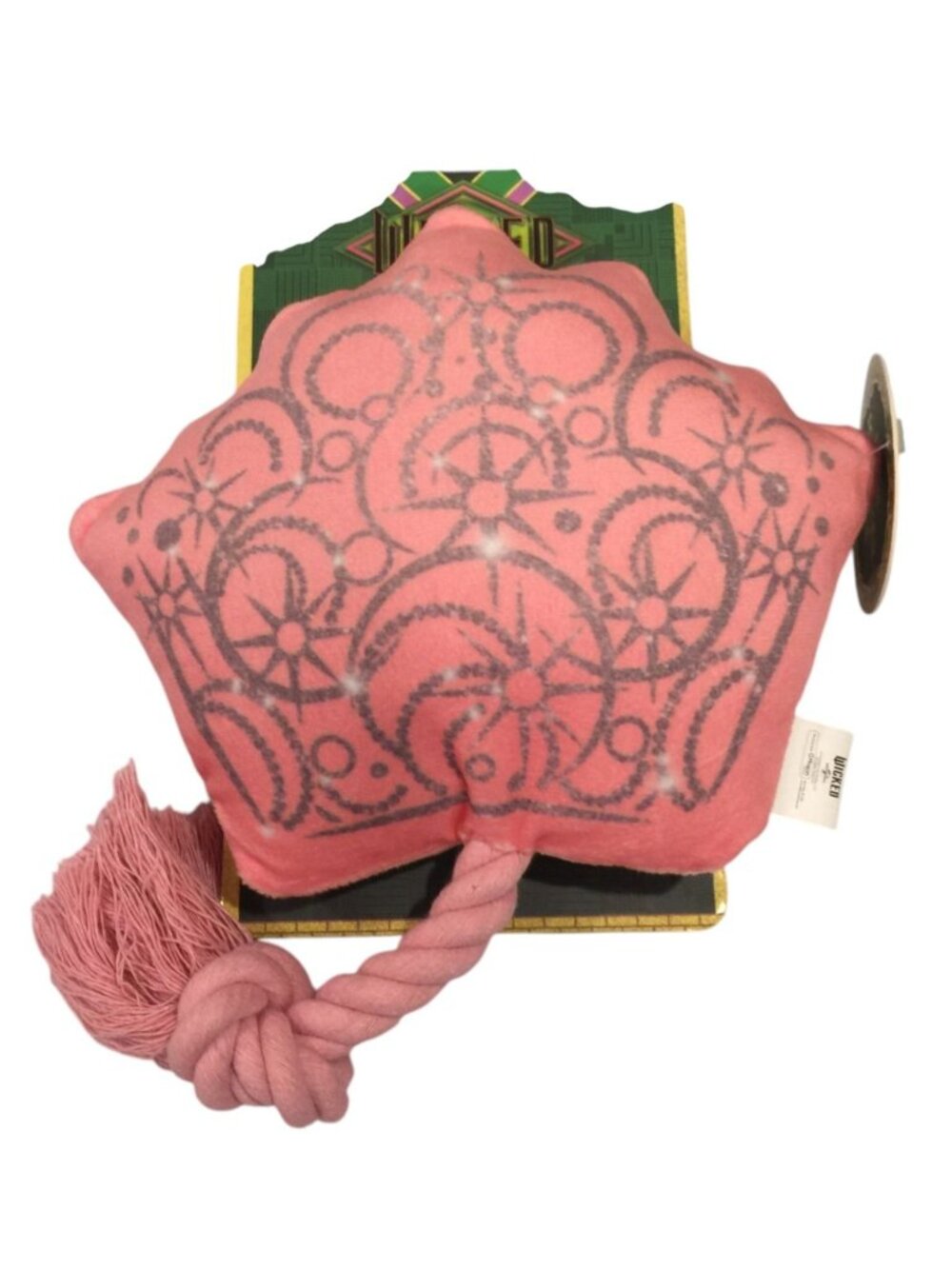 Wicked Pink Plush Crown Rope Squeak Dog Toy